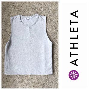 Athleta Mesh Side Zip Gray Tank
